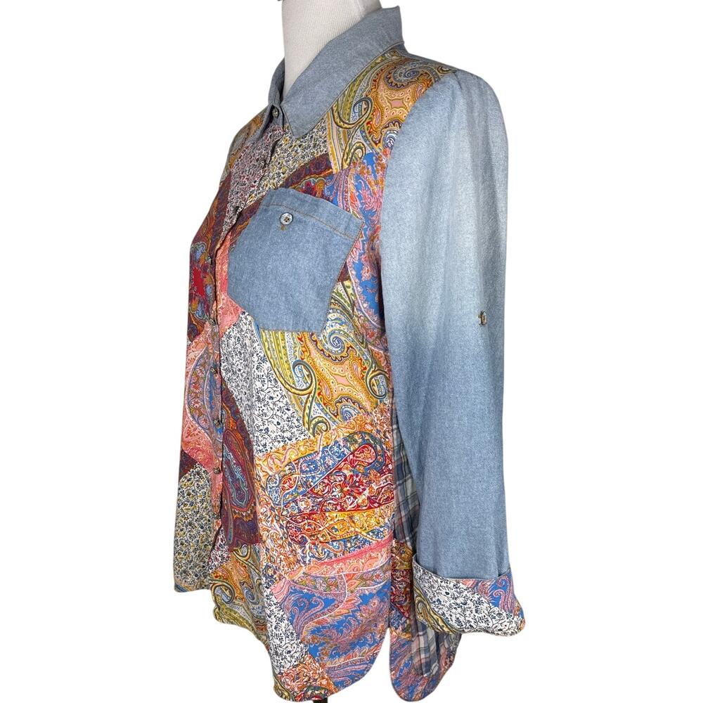 Anthropologie Aratta Silent Journey Texas Shirt, Paisley, Floral, Size Medium - Picture 6 of 14